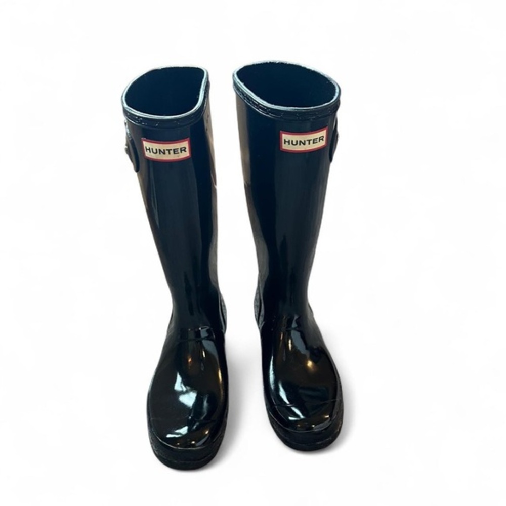 Kids' Hunter Original Gloss Rain Boots, Black, Size 5/6